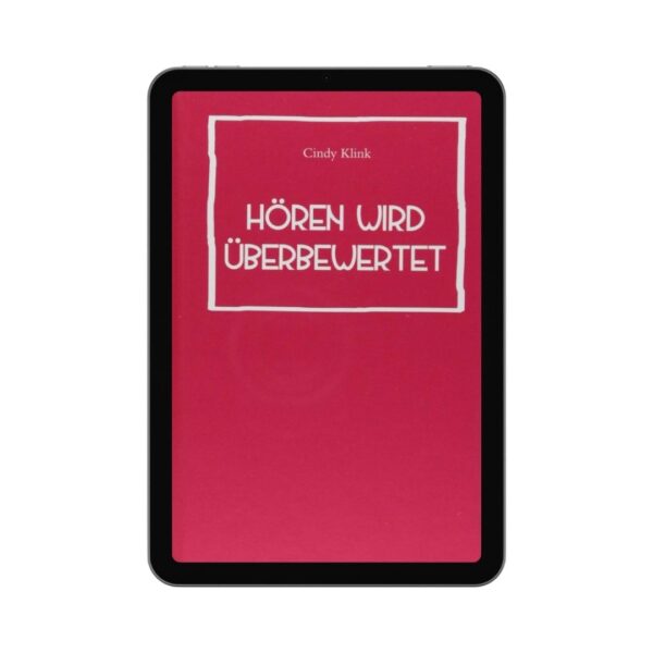 Cindy Klink, Hören wird überbewertet, E-Book
